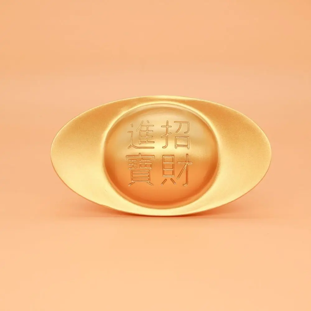 5-size Pure Copper Gold Ingot Alloy Imitation Gold Treasure Bowl Ornament Antique Solid Desk