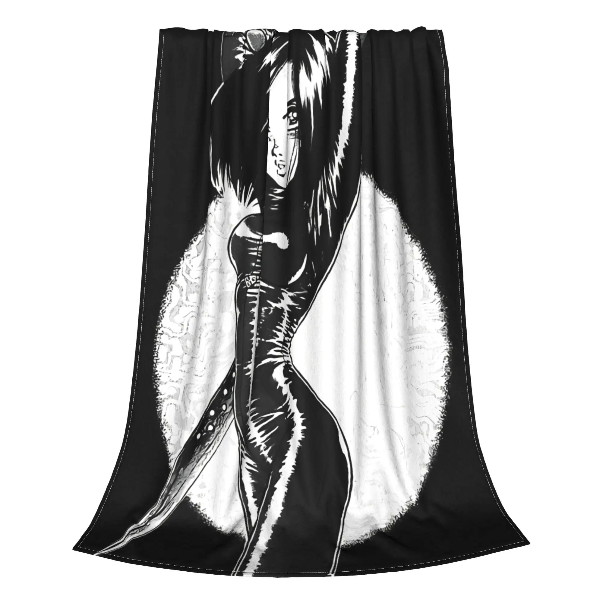 1PC Neon Cyber Battle Angel Alita Home Room Decorations Winter Blankets For Adults Bedding Home Interior Sofa Knee