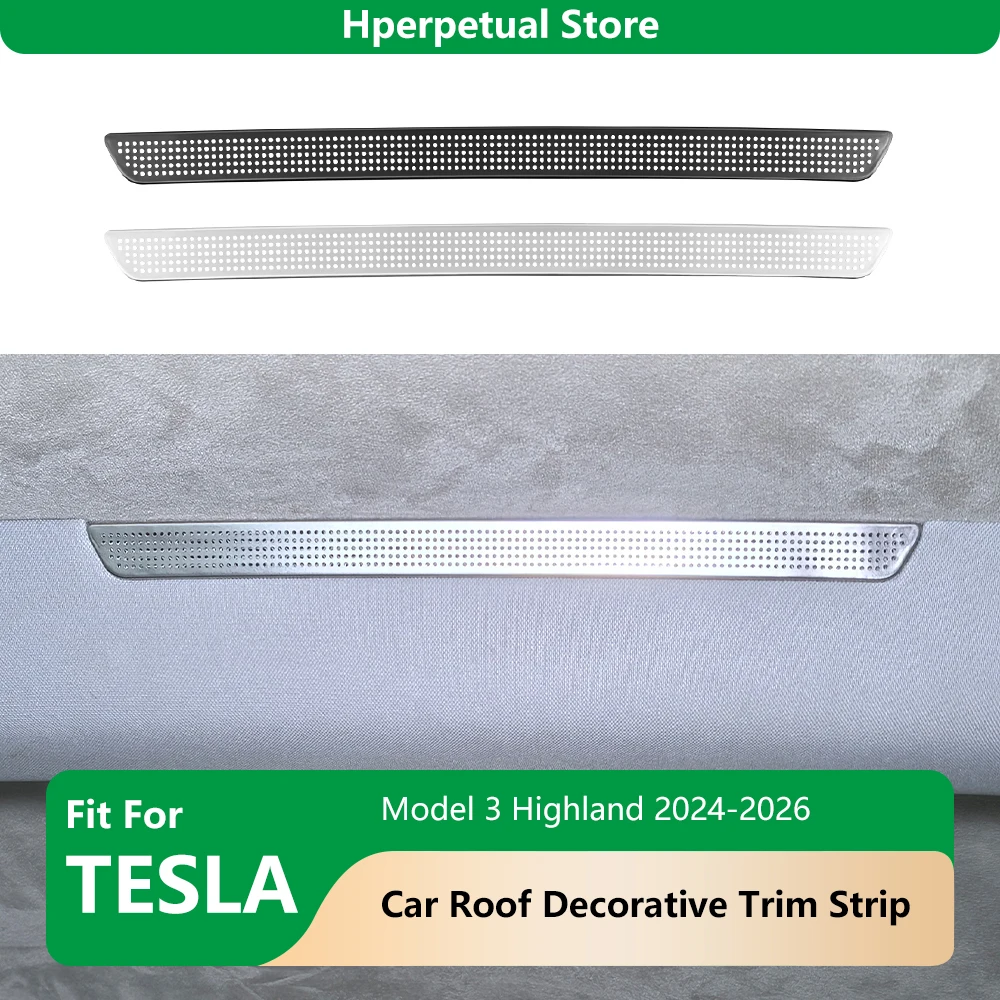 

Декоративная накладка на крышу автомобиля из нержавеющей стали для Tesla Model 3 Highland 2024 2025 2026, аксессуары для интерьера авто