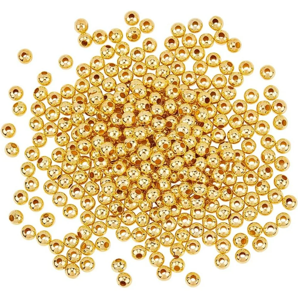 

800 шт. гладкие круглые бусины-разделители 5 мм с покрытием железные бусины бесшовные шарики свободные металлические бусины для ожерелья браслета