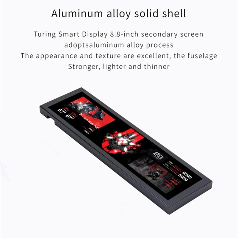 Monitor temperatura computer ELEC-8,8 pollici (sottile dinamico supportato), monitor FPS dati CPU RAM HDD con schermo secondario IPS tipo C