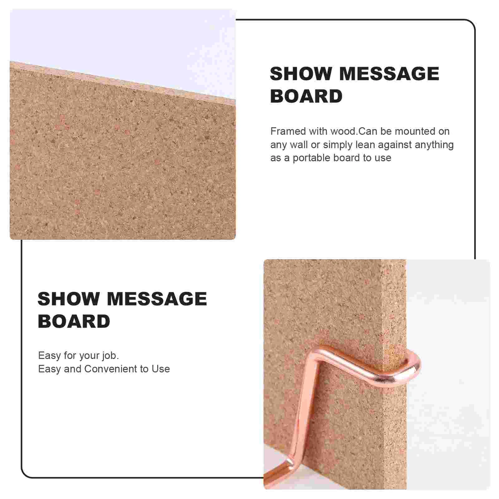 Cork Board Bulletin Board Message Boards Wooden Pin Memo Board Notice Board for Home Office (Rose Gold Base)