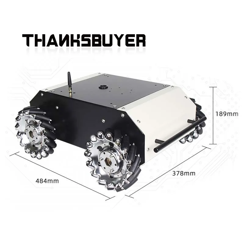 MiniUGV20C ROS ロボットシャーシ 4WD ロボットプラットフォーム（メカナムロードハニカムホイールバージョン、積載量30kg/20kg）