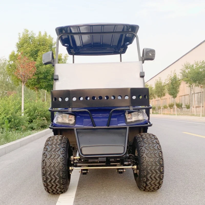 2-Seater Electric Golf Cart High-Performance Golf Buggy Custom Color Design 12 Inch Tires Bumper Front Basket Rear Cargo Box