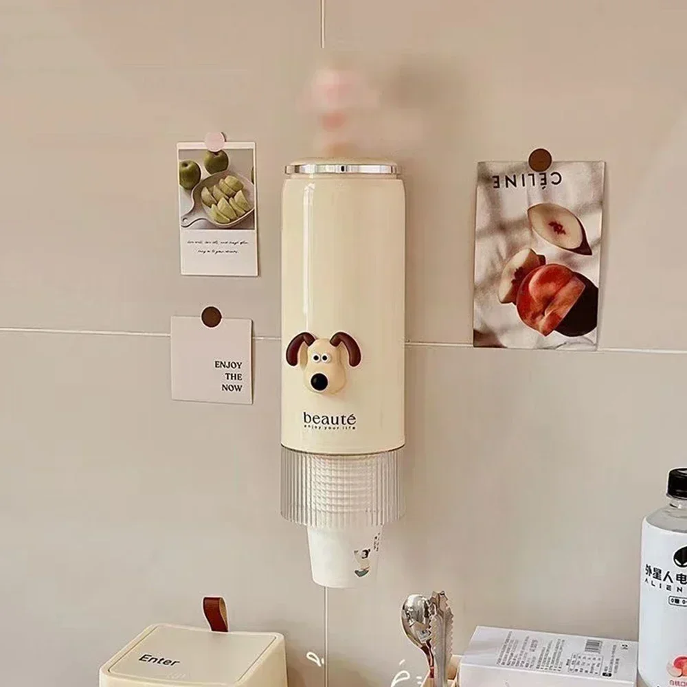 

Disposable Cup Holder Wall-mounted Container High Surface Automatic Plastic Storage Box for Water Cups Kitchen Household Use