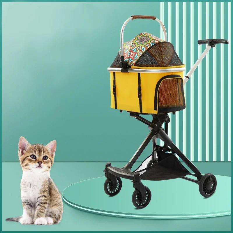 Pet Stroller,4 Wheel Small Pet Stroller For Cat/pet Fold Travel Stroller Small Dog For Travel /Dog Stroller Carrier