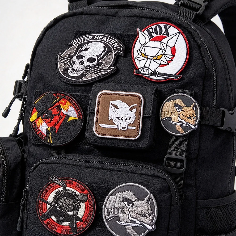 Outdoor Bag Accessories Badge Metal Gear FOX Dragon Spy MILITAIRES Army Without Borders Magic Armband with Backpack Patches