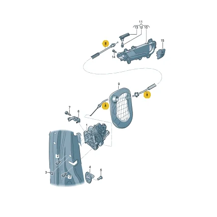 Genuine  Front Left Right  Door Lock and Handle  Release Bowden Cable For Audi A4 S4 B8 A5 S5 Coupe   8K0837085A  8K0837085