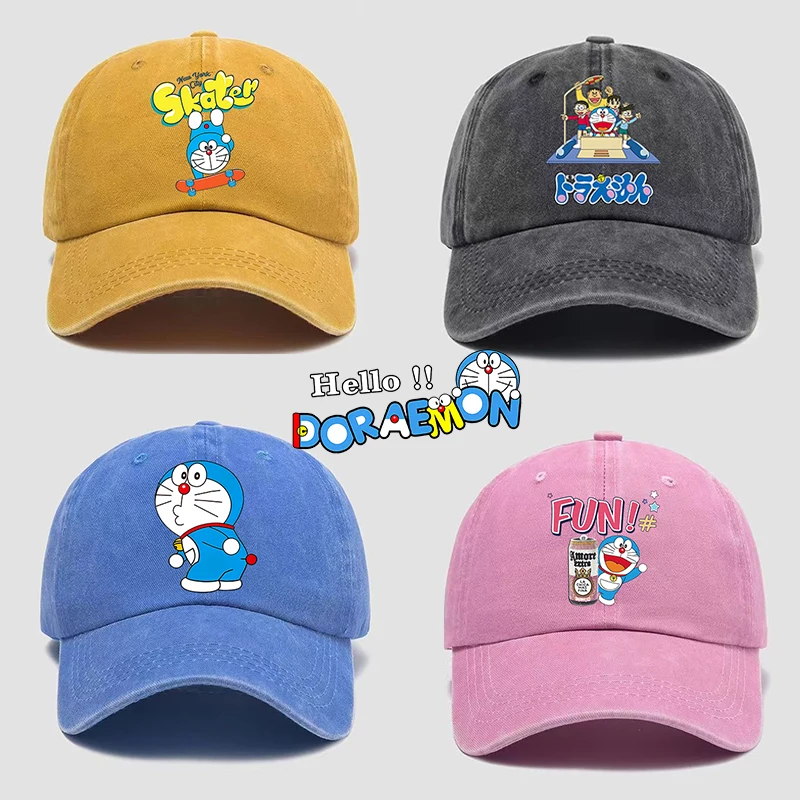 

Doraemon Men Women Baseball Cap Adjustable Washed Baseball Hat Personality Kawaii Hip-hop Hats Fashion Adult Child Sun Hat Gift