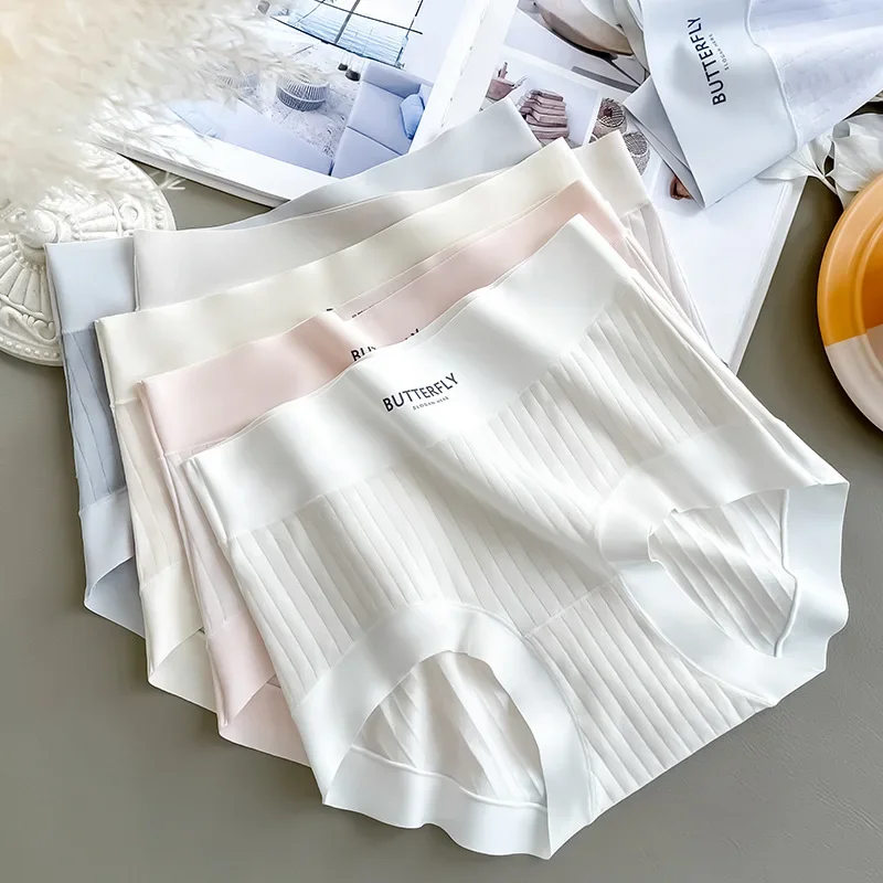 60 long staple cotton underwear female pure cotton 5A anti-bacterial crotch high waist belly wrap buttock seamless girl