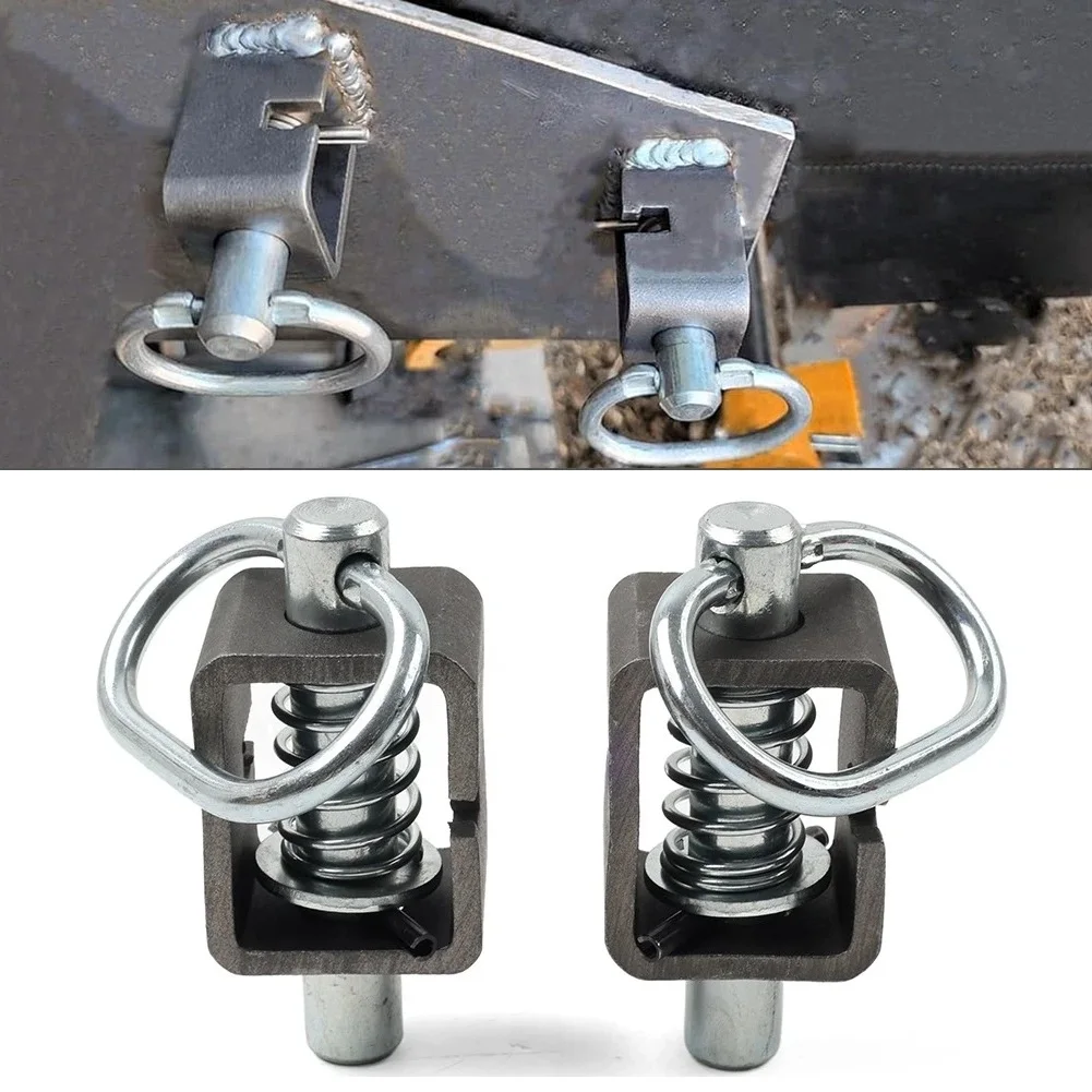 

2 шт., сверхмощная защелка для ворот прицепа, приварная 5/8 дюйма, пружинная защелка в сборе с простой трубкой, надежная фиксация для прицепов сброса