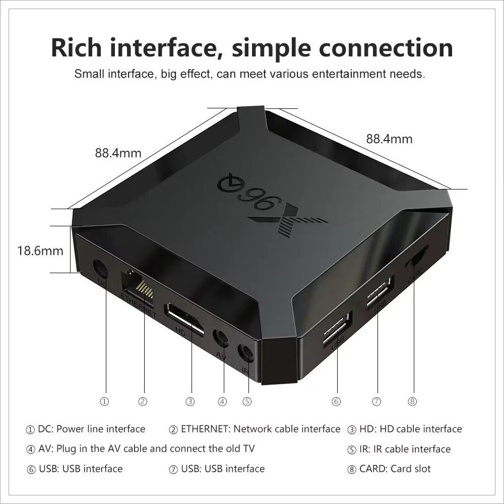 Box Android TV X96Q 2GB 16GB Allwinner H313 Quad Core 4K 60fps Smart TV BOX Wifi Google Player Youtube X96 Set Top Box