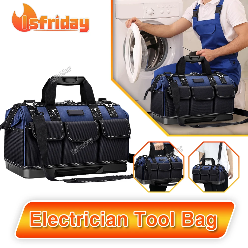 Electrician Tool Bag Multifunctional Tool Bags 1680D Oxford Cloth Electrician Bags Waterproof and Wear-Resistant High Capacity