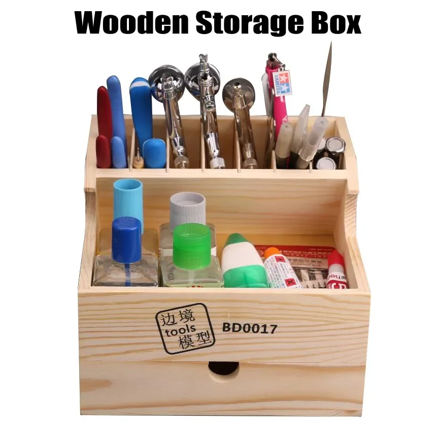 Border Model BD0017 Wooden Storage Shelf for Model Tools Rack Storage Organizers Box Model Hobby DIY Accessories