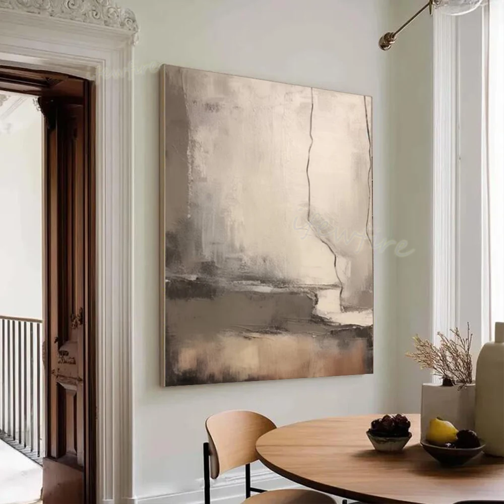 Modern Abstract Grey Oil Painting on Canvas Picture 100% Handmade Wall Art Mural for Living Room Decor Unique Image Artwork