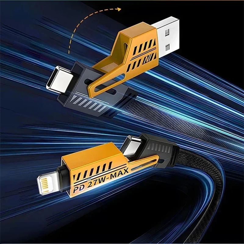 

4 in 1 65W PD 27W Fast Charging USB C Cable for iPhone 15 14 13 XS Samsung Huawei Xiaomi Redmi POCO Realme Type-C Charger Cable