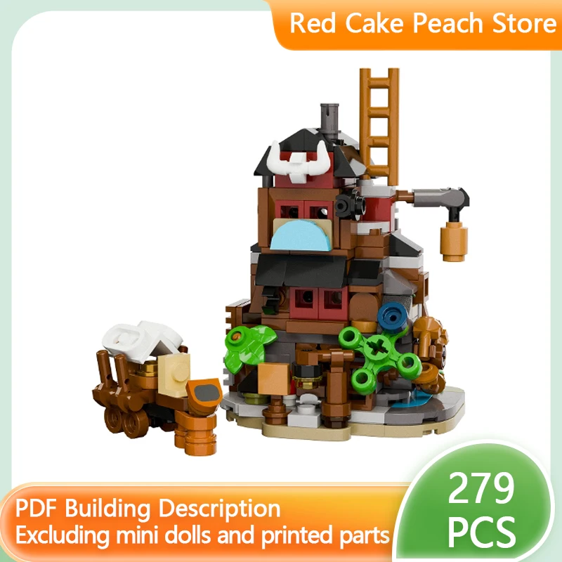 

City Street View Model MOC Building Bricks Small Gold Mine Exploration Scene Modular Technology Gifts Holiday Children Toys Suit