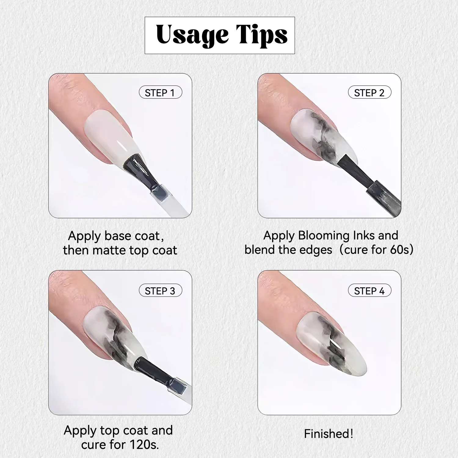 Vendeeni 12-Farben-Glitzer-Aquarell-Tinte, blühender Gel-Nagellack, UV-LED, Goldpulver, Blütenmalerei, Maniküre, Nagellack