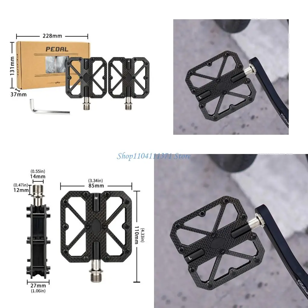 

P9FC углеродное волокно 3 уплотнения подшипники без шерстяных велосипедов Педали горные велосипеды Педали