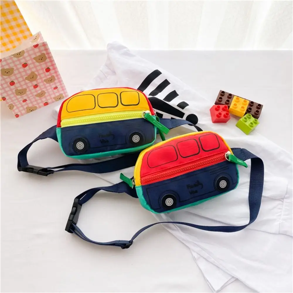

Casual Adjustable Belt Crossbody Bag for Kids Lightweight Soft Car Shape Waistbag Portable Cartoon Children's Chest Bags Girl
