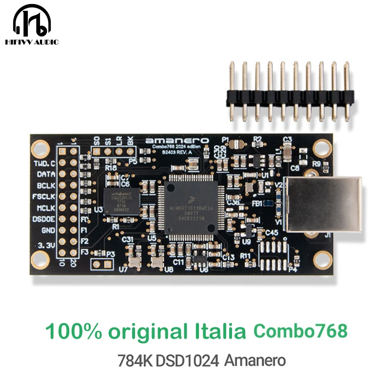 100% Original Amanero Combo768 Digital Interface USB Card For HiFi Audio Amplifier DAC USB Sound Card