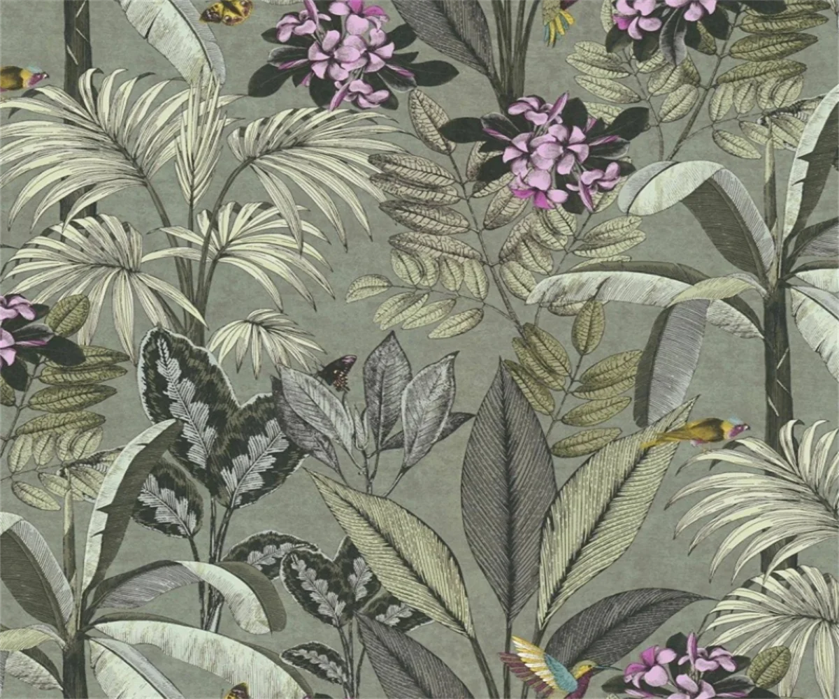 

Custom Wallpaper Photo Tropical Rainforest Plants Turtle Leaf Parrot Mural Home Decor Living Room Bedroom Leaf Wallpaper