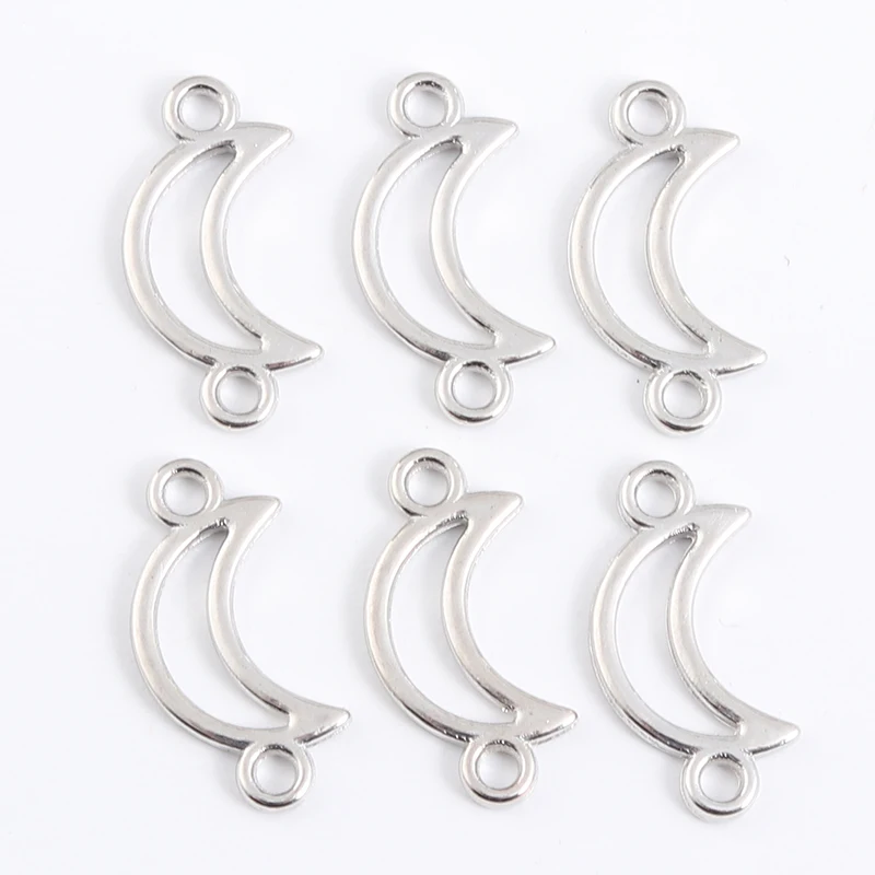 50pcs New Moon Alloy Charms Connector Fashion Pendants For Making Handmade DIY Jewelry Findings Accessories Necklace Crafts