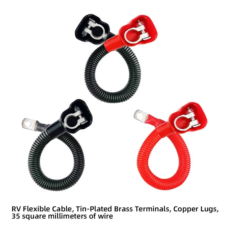 Cold-Pressed Battery Positive and Negative Terminal Ground Wires for Cars and Trucks, 30 cm, 35 mm²