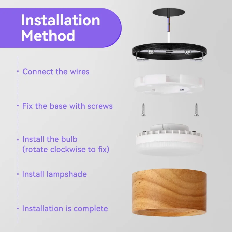 GX53 النازل مصباح السقف الخشبي 220 فولت مصابيح ديكور داخلي إضاءة الغرفة غرفة المعيشة الممر LED أسفل أضواء لغرفة نوم الشارع