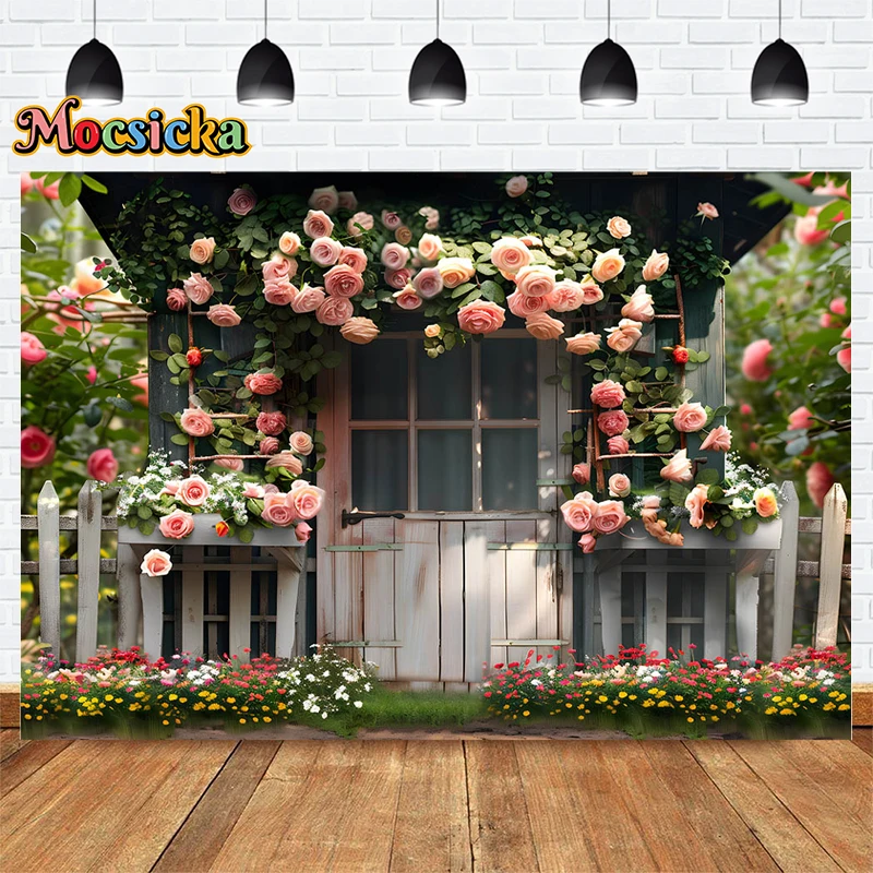 Mocsicka Frühling Fotografie Hintergründe Hochzeits feier Blumen Holztür Hintergrund Geburtstag Erwachsene Kinder künstlerische Porträts Studio