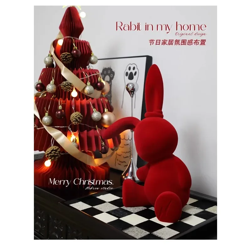 Red Rabbit Ornament Toy Living Room Bedroom TV Cabinet Niche Premium Home Decoration