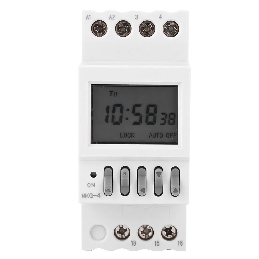 NKG-4 Programmable Timer Switch Din Rail 40 Groups Microcomputer Timer Intelligent Automatic Timing Control Switch