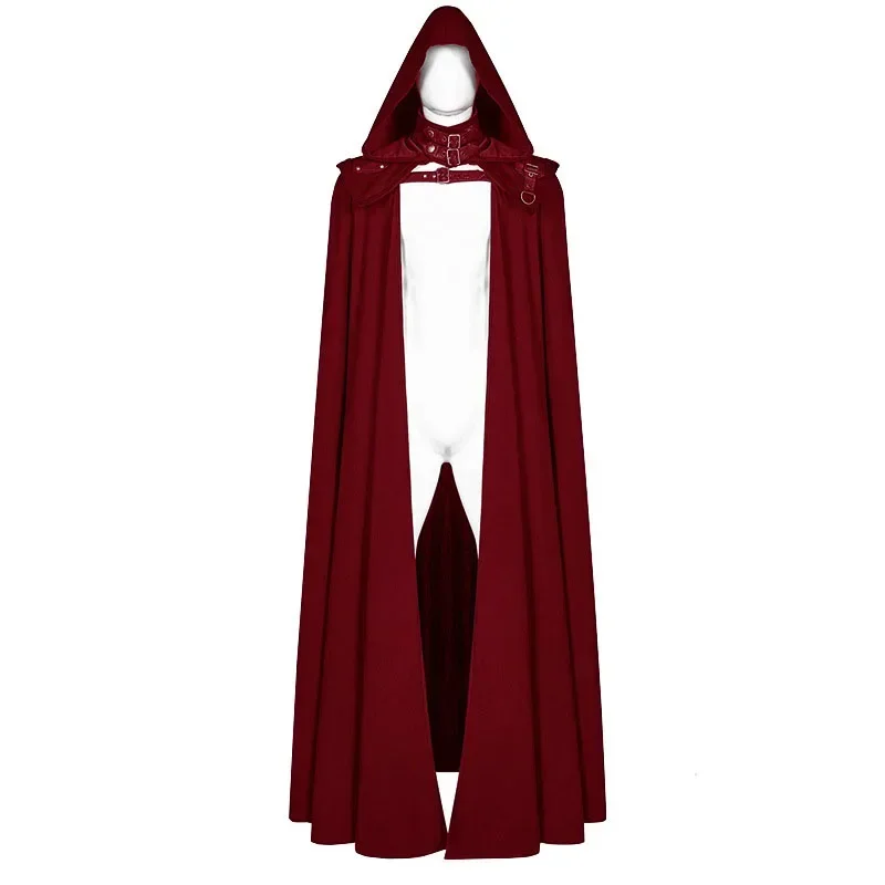 Средневековый плащ, накидка, длинный халат, готический панк, наряд с капюшоном, мужской костюм вампира смерти, темный костюм рыцаря-воина, косплей для Adul MN1