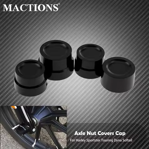 Black Front Rear Axle Nut Covers Cap For Harley Sportster XL 883 1200 Dyna Softail Fat Boy Touring Street Road Electra Tri Glide