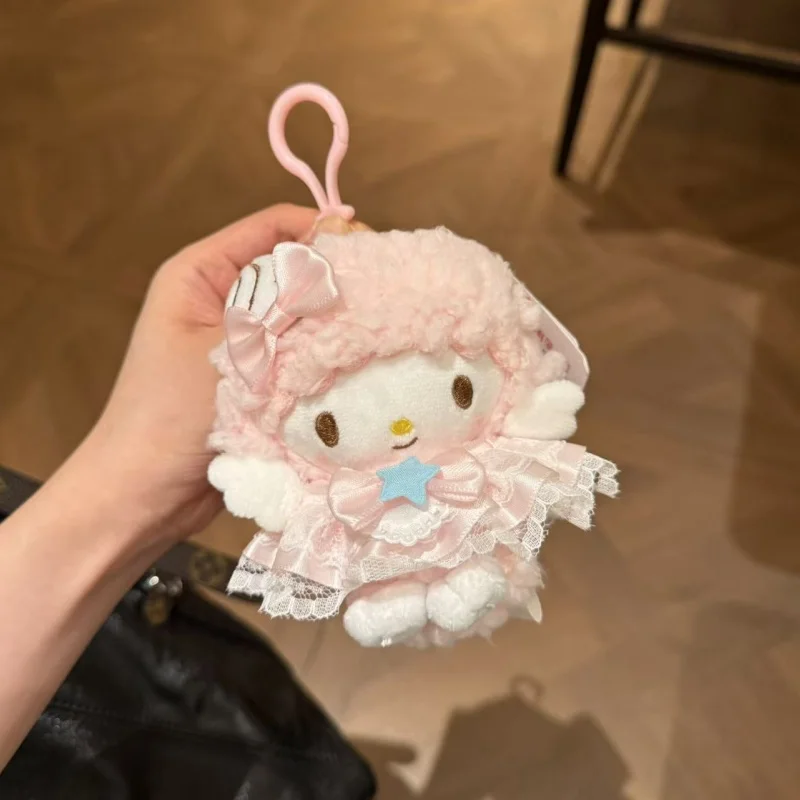 Sanrio Klavier Cartoon Weiches Plüschtier Engel Set Kleid Schlüsselanhänger Autoschlüssel Zubehör Handtasche Rucksack Dekoration Mädchen Weihnachtsgeschenk