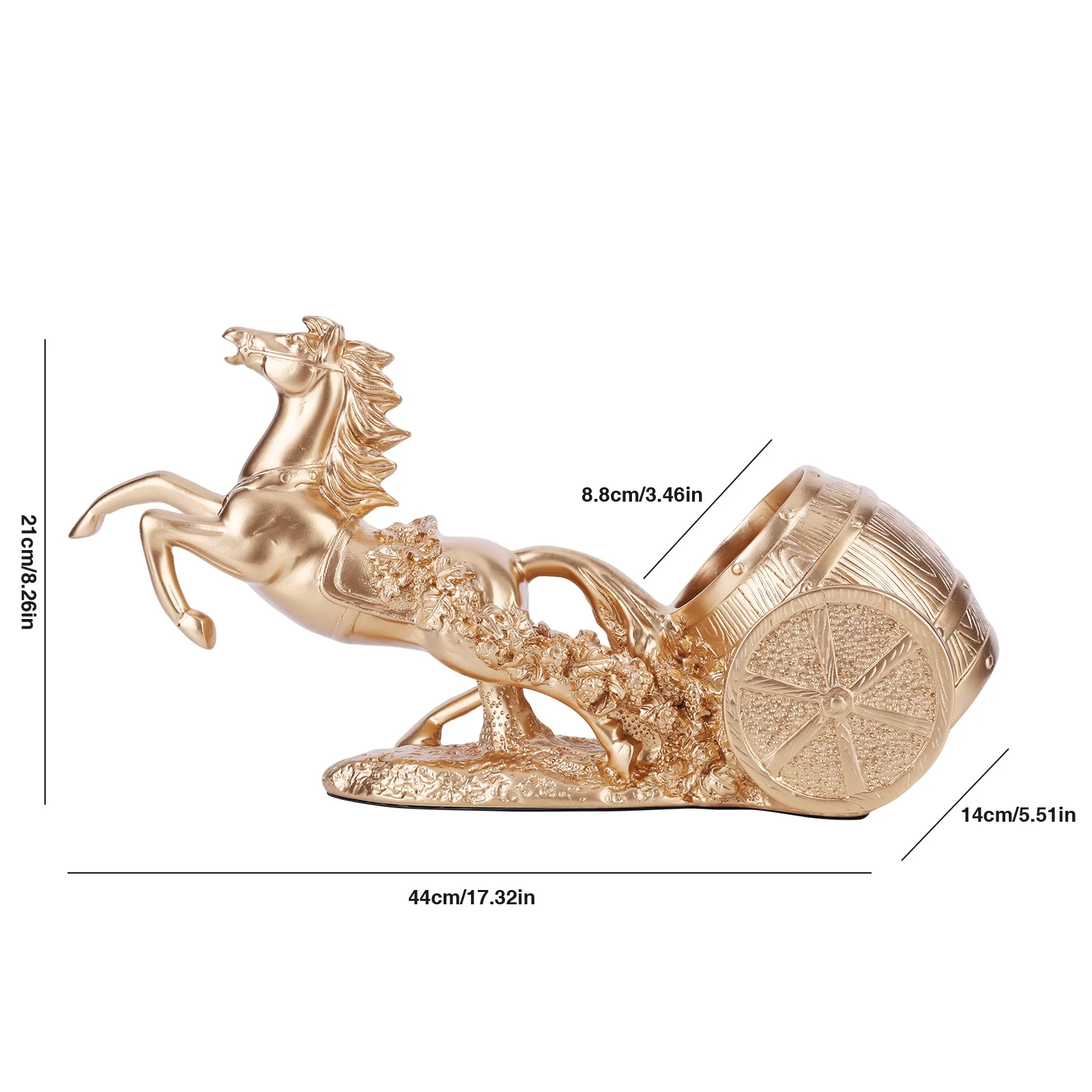 

Brown Horse Sculpture Wine Rack Freestanding Wine Bottle Holder Statue Wine Display Stand for Wine Lovers Restaurant Decor