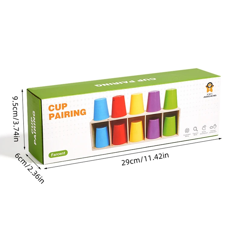 Gioco Montessori con abbinamento colori, attività di sviluppo dell'intelligenza. La festa di sfida del gruppo familiare fornisce un pensiero logico educatio