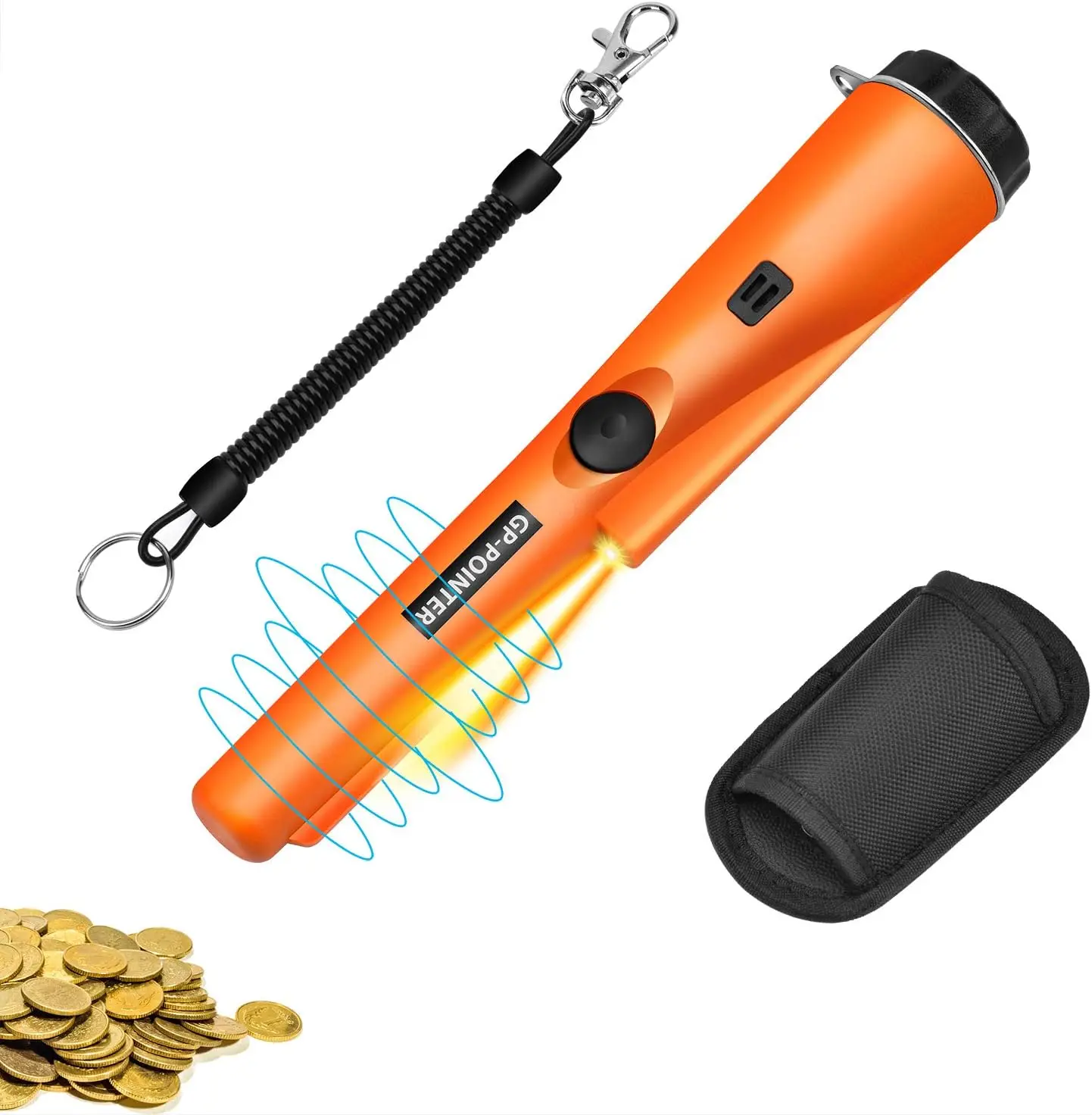 4PCS/Lot  Portable Waterproof Metal Detector Pinpointer Built-in LED Indicator Alarm Light 360 ° Scanning for Gold Coins, Coins