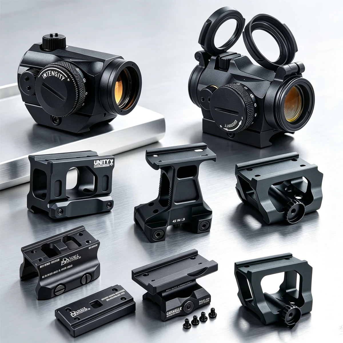 Tactical AIMT1 AIMT2 2MOA Red Dot Sight Scope Reflex Optics Collimator Riflescopes Original Marking Logo UNITY Fast Riser Mount