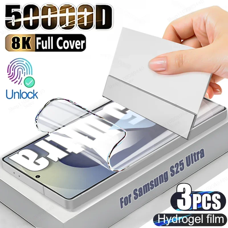 

3PCS Hydrogel Film For Samsung S25 Ultra S24 Plus S23 S22 S21 S20 S24 FE Screen Protector For Samsung Note 20 Ultra 10 Plus Film