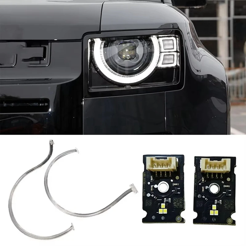 For Land Rover Defender 2020-2023 Car DRL Headlight Light Guide Strip Daytime Light Tube Circuit Chip Board Front