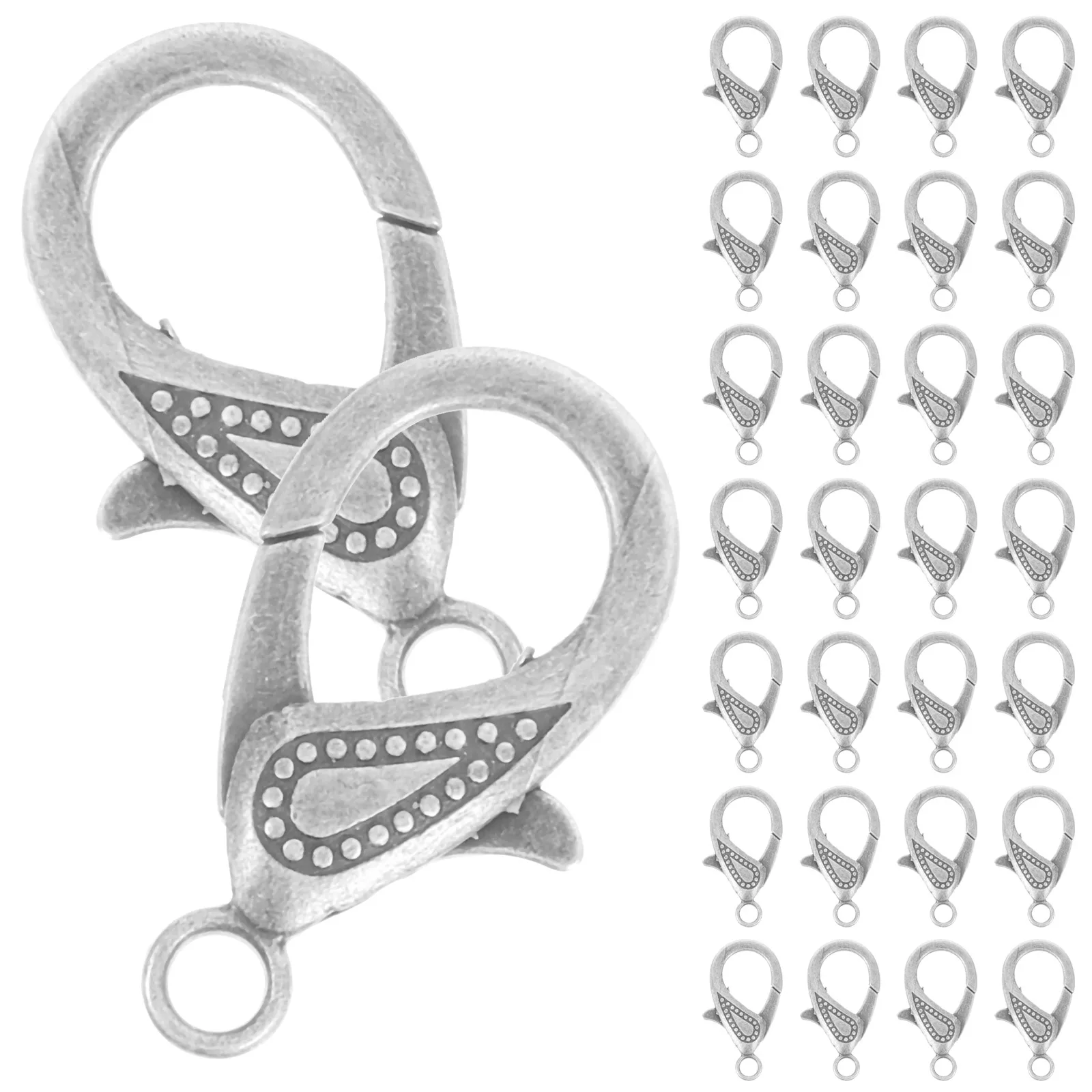 

50 Pcs Jewelry Accessories Lobster Clasps Charms Pattern Diy Zinc Alloy Necklace