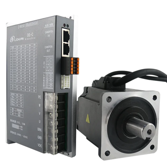 

LICHUAN DC Servo CANopen 750 Вт DC48V-80V 19A 3000 об/мин 2500 линейный инкрементный серводвигатель постоянного тока с драйвером 8OM02430DC + DS-C750W