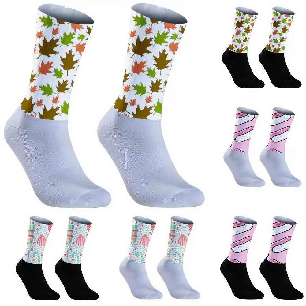 2024 通気性クイックプレミアムファイバースポーツランニングソックス男性女性サイクリングソックスプロフェッショナルトールクルーロードトレイルバイクソックス