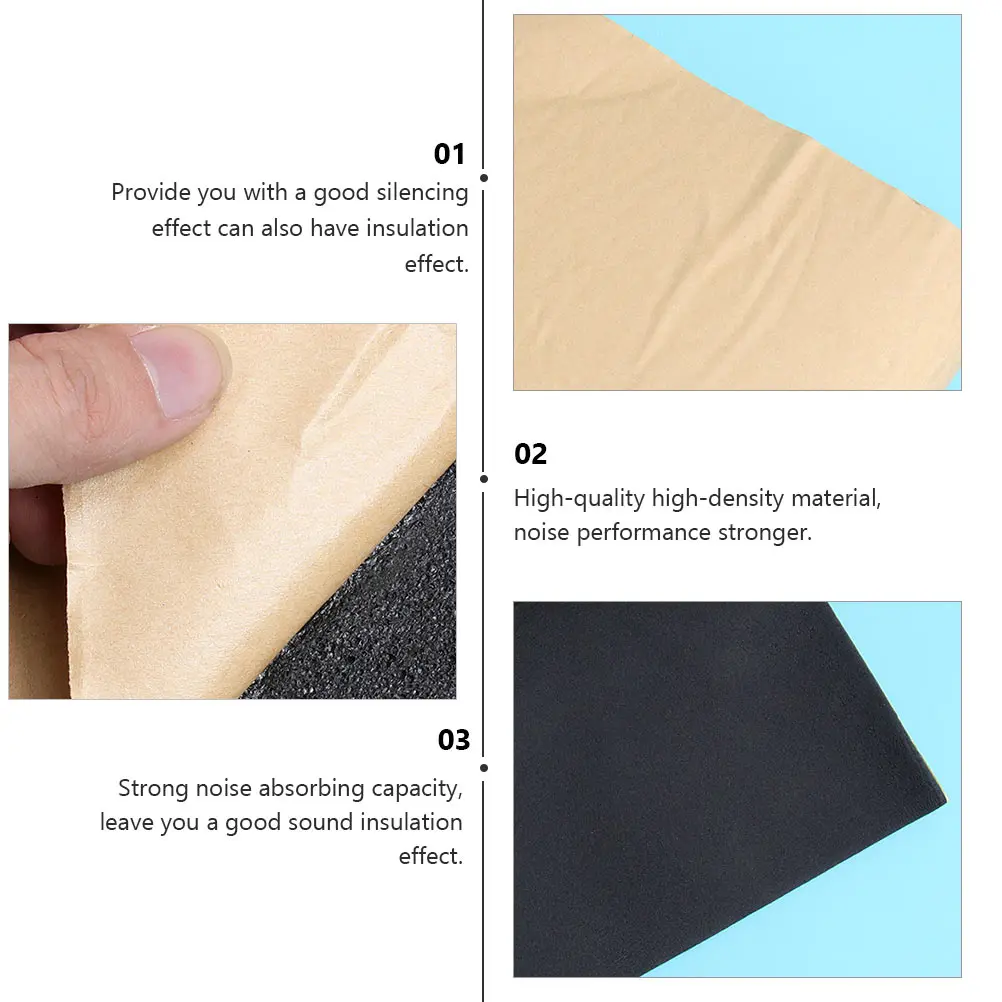 

6pcs Car Soundproof Cotton Sound Insulation Pad Automotive Supplies Noise Reduction Foam High Density Material