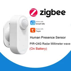 Tuya Zigbee Human Presence Detector,Luminance/Distance Detection,  Smart PIR Motion Sensor Support Zigbee 2mqtt Home Assistant