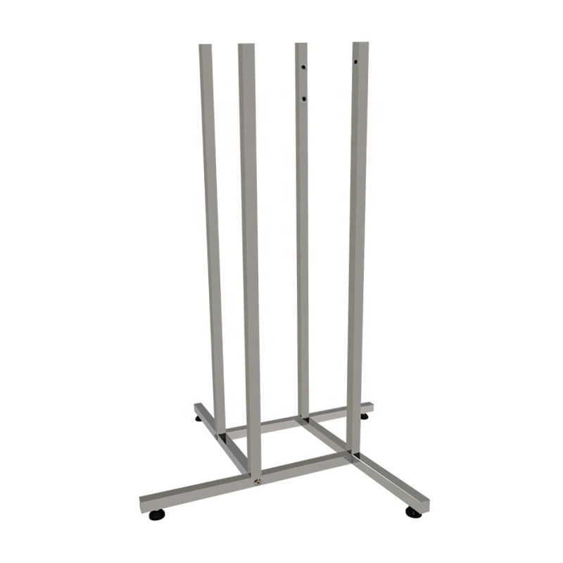 Store Clothing Display Adjustable Height Heavy Duty Chrome 4 Way Commercial Clothes Rack