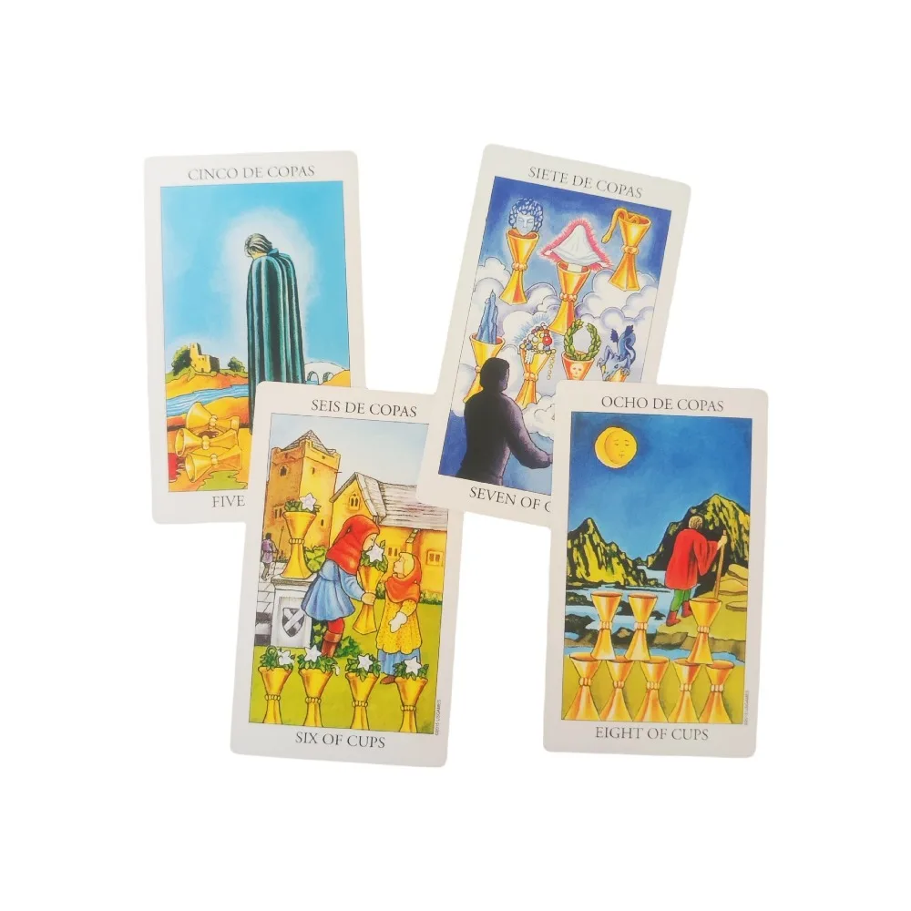 The Classic Rider Waite Tarot Deck In English/Spanish Language with Guidebook for Beginners 12*7cm