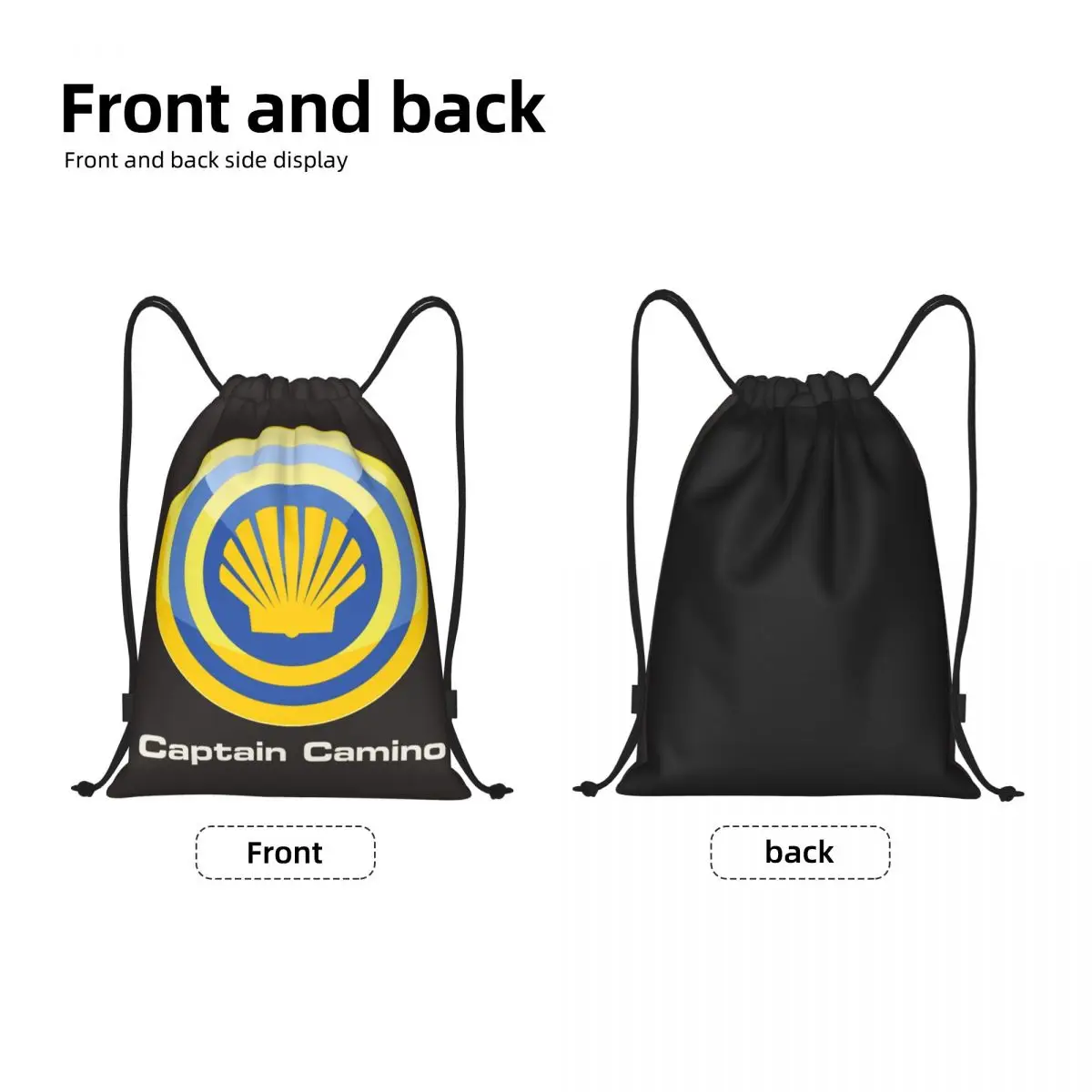 Custom Camino De Santiago Pilgrim Walk Drawstring Bags for Training Yoga Backpacks Men Women Scallop Shell Sports Gym Sackpack