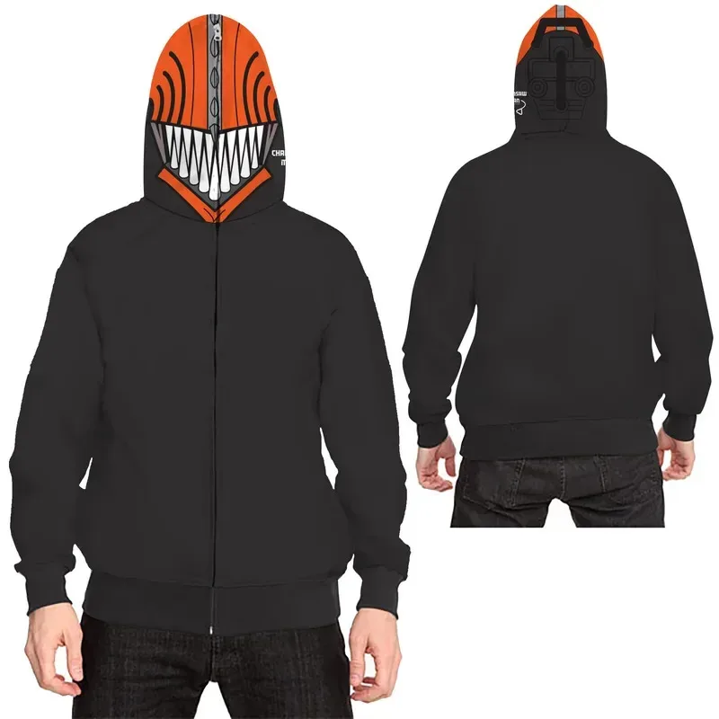 Anime Pochitdenji Cosplay ropa de calle Harajuku cremallera completa Sudadera con capucha hombres mujeres Casual sudadera suelta NM33